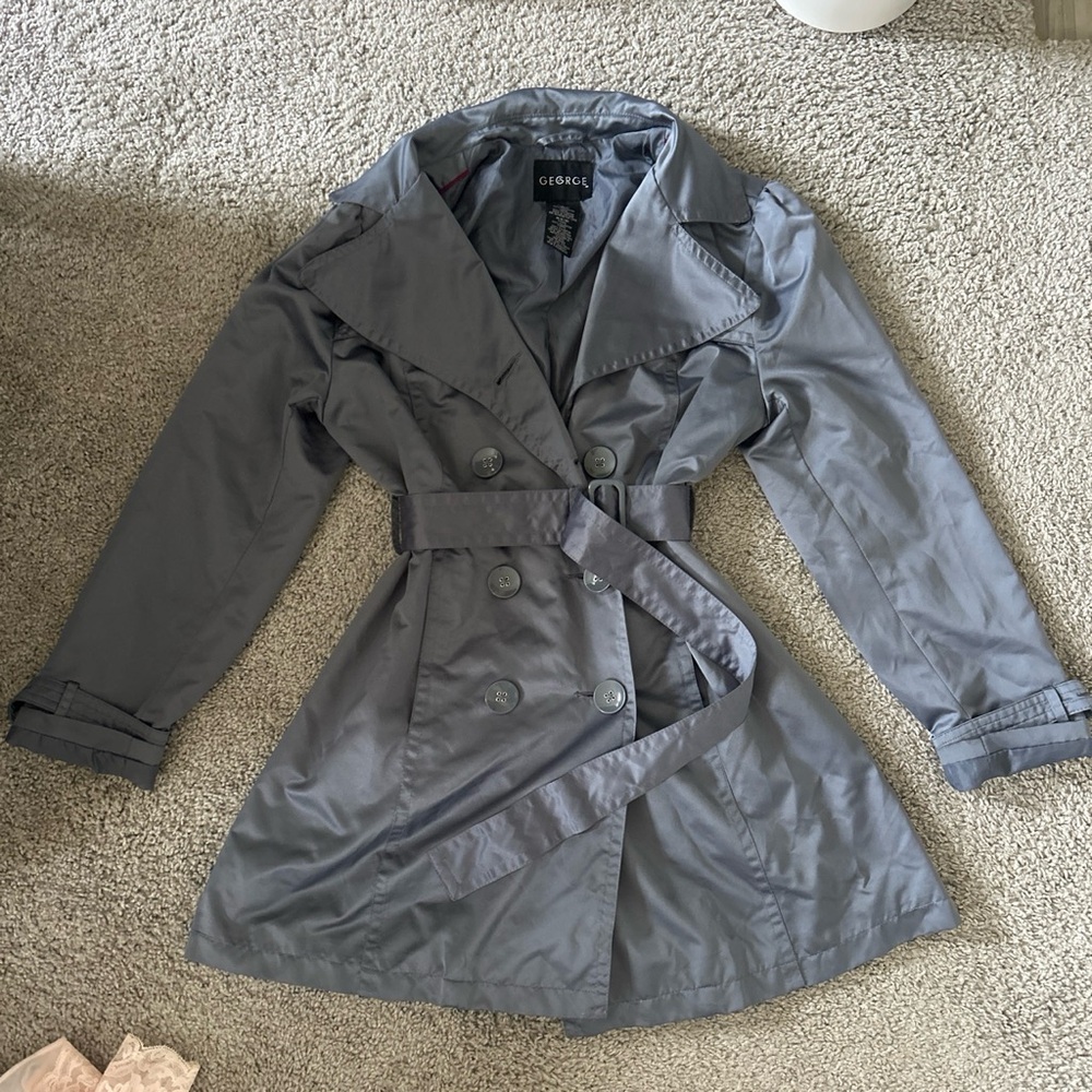 George Gray Double-Breasted Belted Trench Coat